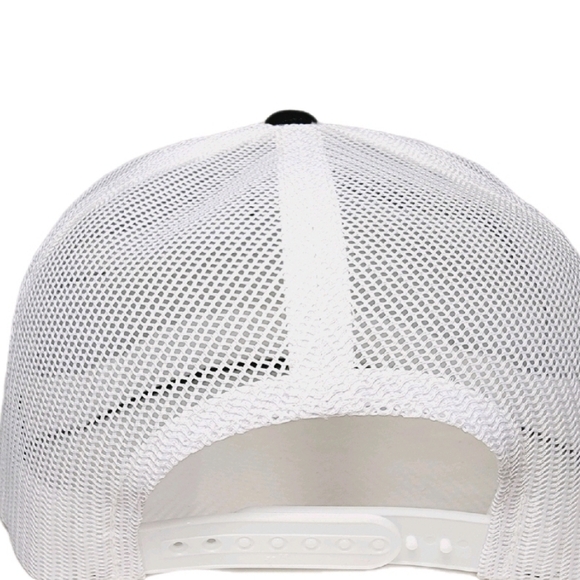 Love Like Jesus Mesh Snapback Embroidered Flat Bill Trucker Hat Cap Black/White - Picture 4 of 4